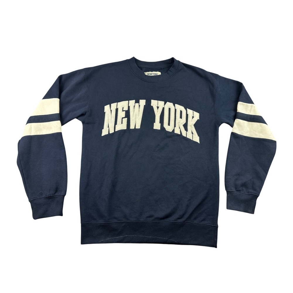 New York Popular Sweatshirt Men S Blue Crewneck‎ Pullover Long Sleeve Urban